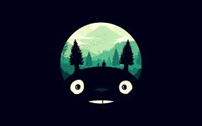 High res 'dual screen' studio ghibli desktop wallpapers! Totoro Art Illust Simple Cute Dark 4k Wallpaper Hdwallpaper Desktop Totoro Art Ghibli Artwork Ghibli Art