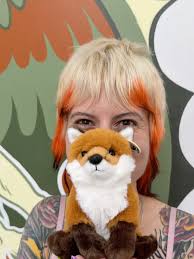 FOX HAIR 🦊 , Jess always has the coolest hair ideas, I loved creating  these foxy ombred tips! 🧡 Hair cut with my razor 🔪 , @folktaleshopyyc ,  #foxhair #yychairstylist #evostaino