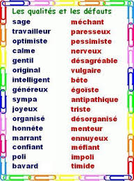 Qualites Defauts Apprendre Le Francais Vocabulaire Immersion En Francais