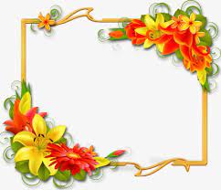 Floral Yellow Border Flower Border Flower Border Png Flower Frame