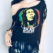 Don't worry about the bottom hem. Tops Bob Marley Rasta Fringe Off Shoulder Tee Shirt Top Poshmark