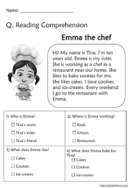 Ensure kids understand the overall structure of a text. Reading Comprehension Worksheets For Grade 2 Teaching Resources