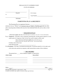 If the parents are not in agreement, please use all the forms in this packet, and follow the instructions carefully. 49 Free Parenting Plan Custody Agreement Templates á… Templatelab