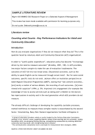 Preparing a literature review is a very important part of writing a dissertation. Sample Literature Review