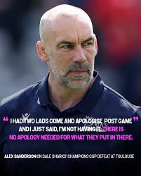 Nothing but pride 🥹 Alex Sanderson had nothing but good words for his The  Sale Sharks squad after their Champions Cup defeat 🦈