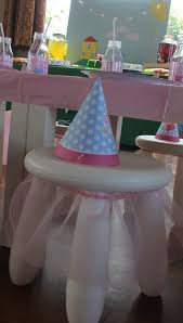 Peppa Pig 4th Birthday Party Bespoked Party Hats And Tulle Stool Tutus Peppa Pig Party Pig Party Kids Stool