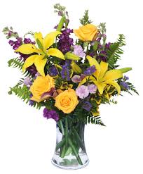 Purple and yellow flowers bouquets. Stellar Yellow Flower Arrangement In Derby Ct The Petal Pusher Florist