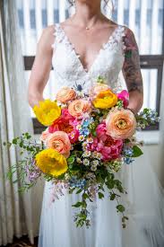 Every type of wedding bouquet to choose from. Wedding Profile Vibrant Spring Wedding At Revolution Brewing Taproom Eco Friendly Wedding And Event Florist Pollen Chicago