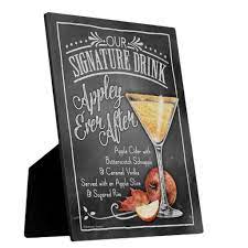 Signature Drink Sign Appley Ever After Plaque Zazzle Com Signature Drinks Sign Signature Drinks Wedding Signature Drinks