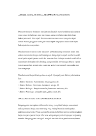 Eh golongan remaja dan dewasa malahan. Artikel Masalah Sosial Rasanya