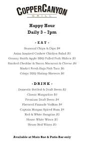 Our New Happy Hour Menu Features 6 Food Items And Over 30 Drinks Check It Out From 3 7pm Daily At Our Happy Hour Menu Happy Hour Specials Bbq Shrimp Skewers