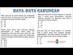 Nilai mean dapat ditentukan dengan membagi jumlah data dengan banyaknya data. Materi Dan Contoh Soal Rata Rata Gabungan Youtube