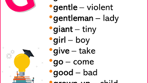 Thoughtco in english, there are two different sounds for the consonants c and g. a har. Alphabetical Opposite Word List G English Grammar Here