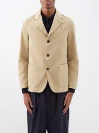 Beige Armie garment-dyed cotton-canvas blazer | Officine Générale |  MATCHESFASHION US