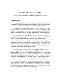 Doc Factors Affecting The Grade 11 Students Choosing General Academic Strands Stephen Vidad Academia Edu
