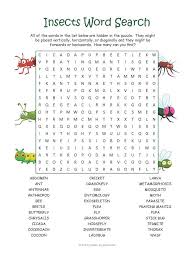 Insect Word Search Puzzle Word Puzzles For Kids Kids Word Search School Age Activities