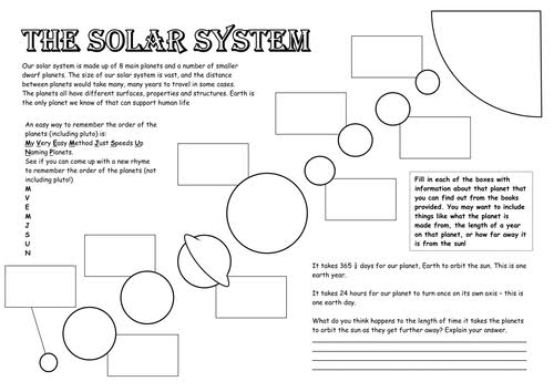 Image result for solar system worksheet"
