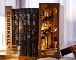 Sale Alley Stair Dioramas Book Nook Diy Wooden Model Etsy In 2020 Book Nooks Bookcase Diy Modern Wooden Desk