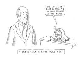 A Broken Clock Is Right Twice A Day Drawing By Eric Lewis