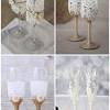 Wedding champagne glasses for bride and groom. 3
