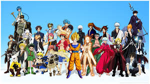 Shonen Jump Characters Anime Crossover Ao No Exorcist Attack On Titan Bleach Blue Exorcist Dragon Ball Drag Anime Crossover Anime Characters Anime Wallpaper