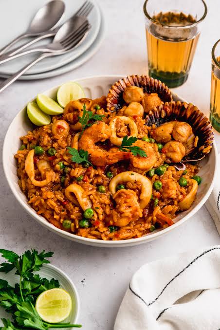 Arroz con tres mariscos/three seafood