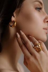 Buy Misho Soft Gold Sterling Silver, 22Kt Gold Plating Rings