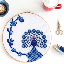 20.38 x 25.00 inches or 51.75 x. Large Peacock Cross Stitch Kit By Studio Koekoek