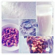 homemade almond milk dairy free lactose free taste like avocado raw plain but full of nutrition 完全沒台灣杏仁茶 杏仁粉 杏仁奶的味道 diy food food breakfast