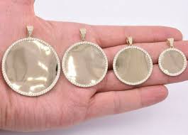 Material:zinc alloy photo size:3.8*3.5cm/1.5*1.38inch ,pendant diameter:4cm/1.57inch,chain length:60cm/24inch Round Medallion Picture Frame Memory Cz Charm Pendant Real Solid 10k Yellow Gold Ebay