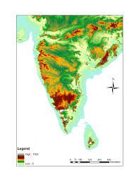 Topographic Map Of Indian Subcontinent Digital Elevation Map Of The Indian Subcontinent. The Western Ghats... |  Download Scientific Diagram