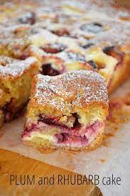 Plum And Rhubarb Cake Recipe Plum Recipes Rhubarb Recipes Plum Dessert