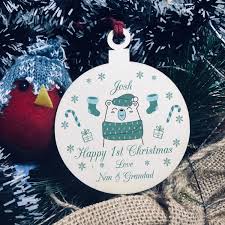 Looking for a unique gift idea? 1st Christmas Decoration For Baby Personalised Baby Boy Gift