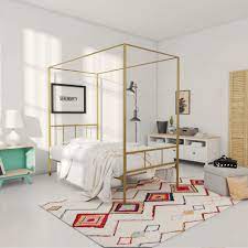 Choose from contactless same day delivery, drive up and more. Novogratz Marion Canopy Bed Frame Gold Twin Buy Online In Sweden At Sweden Desertcart Com Productid 77039093