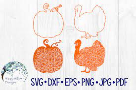 Download Pumpkin And Turkey Fall Mandala Bundle Svg Dxf Eps Png Jpg Pdf By Wispy Willow Designs Thehungryjpeg Com