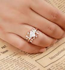 Cc Forever One Moissanite Engagement Ring Set Cluster Diamond Etsy In 2021 Rose Gold Moissanite Ring Moissanite Engagement Ring Moissanite Engagement Ring Oval