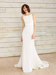 Simple Wedding Dresses That Are Just Plain Chic Amsale Wedding Dress Column Wedding Dress Wedding Dress Low Back