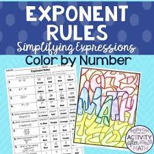 Create a beautiful piece of class artwork with this collaborative rainbow colouring pack. Exponent Rules Simplifying Expressions Color By Number Tpt