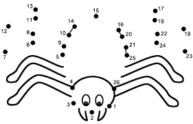 🎄 super cute, free printable christmas dot to dot worksheets are a fun way for kids to practice christmas math and counting to 50 in december. Spider Connect The Dots Count By 1 S Halloween