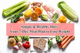Meal plan for weight loss: Simple Healthy Diet Your 7 Day Meal Plan To Lose Weight
