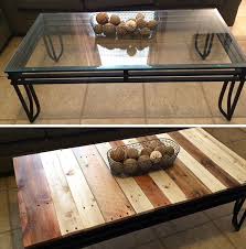 Coffee Table Makeover From Glass To Pallet Wood For A Rustic Feel Glass Coffee Table Makeover Coffee Table Redo Refurbished Coffee Tables