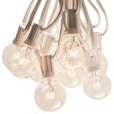The clear globe features longitudinal ridges along its surface. 100 Foot White String Lights G40 Clear Globe Bulbs White Wire Outdoor Indoor String Lights For Wedding Bistro Market Cafe Bedroom And Tent Lighting Walmart Com Walmart Com