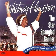 The only video of knight singing the national anthem on youtube dates back to 1991. The Star Spangled Banner Whitney Houston Recording Wikipedia