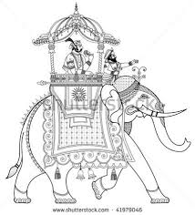 Stock Vector Vector Illustration Of A Decorated Indian Elephant 41979046 Jpg 427 470 Indian Elephant Art Indian Elephant Drawing Elephant Sketch