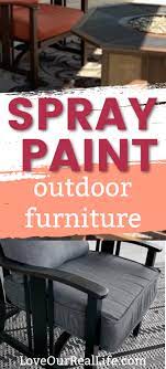 Spray Painting Outdoor Furniture Updating Your Outdoor Living Space On A Budget Spray Painting Outdoor Furniture Metal Patio Furniture Diy Patio Furniture