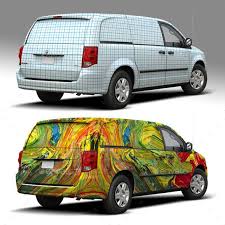 2014 Dodge Caravan Wrap Mockup Car Wrap Graphic Design Templates Mockup