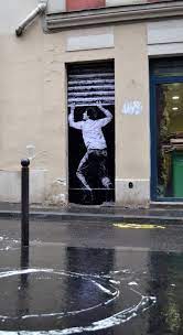 Levalet Intrusion Encre De Chine Sur Kraft Blanc Sur Porte Condamnee Art Urbain Art De Rue Street Art