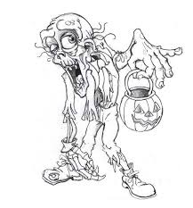 Forms, number, letters, days of the week. Zombie With Halloween Lantern Coloring Page Kids Play Color