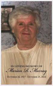 The Jacob Davis Funeral Home extends our heartfelt condolences to the  friends and family of Marion Murray Marion R. Murray, 96, of Scranton, died  Friday at home. Her husband, William, died in