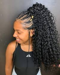 The Coolest And Cutest Cornrows To Wear In 2020 Curly Craze Hair Ponytail Styles Cool Braid Hairstyles Braided Hairstyles